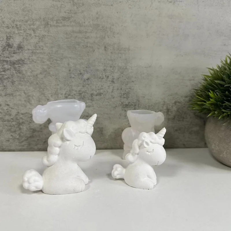 

Big Small Size Unicorn Silicone Decoration Mold Animal Plaster Mold Aromatherapy Candle Epoxy Mold