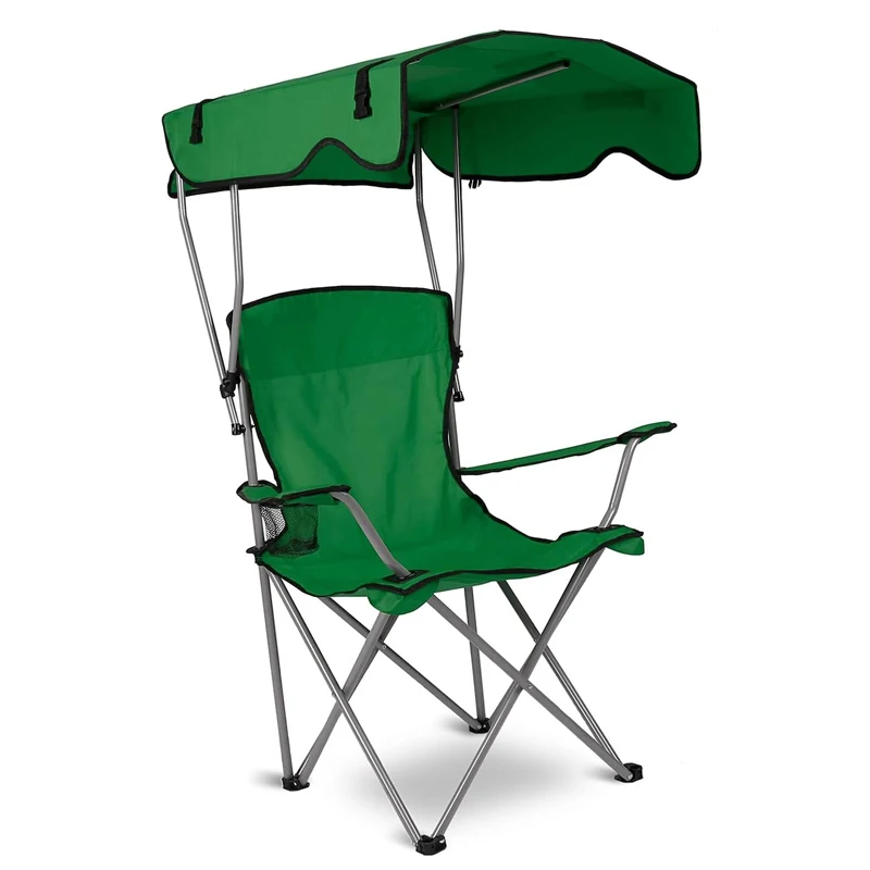 

Outdoor Picnic Camping Metal Cheap Camping Fishing Chair Folding Beach Chair With Sunshade