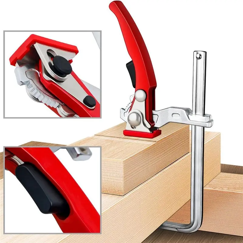 AC88-Ratcheting Table Clamp With Non-Marring Pads For Woodworking Hold Down For MFT Table Guide Rail System