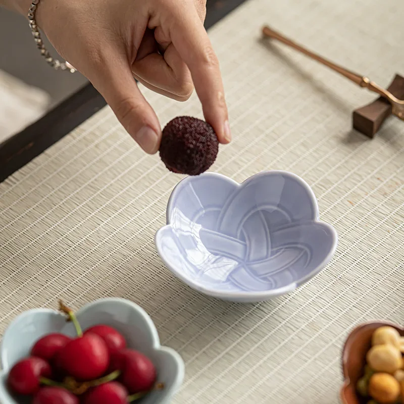 Fruit Tea and Snack  Ceramic Snack and Pastry Plate for Buddha Melon Seeds Small Seasoning Plate