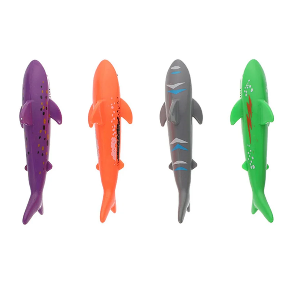 

4 Pcs Portable Accessories Diving Toys Child Bathtub 14X2CM Plastic Funny Sharks