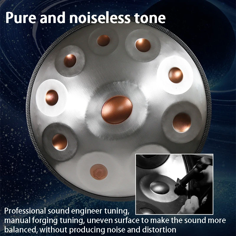 18 بوصة 9 لهجة HandPan 440 هرتز G لهجة Handplate طبل المبتدئين المهنية Handpan التأمل الصوت شفاء قرع أداة