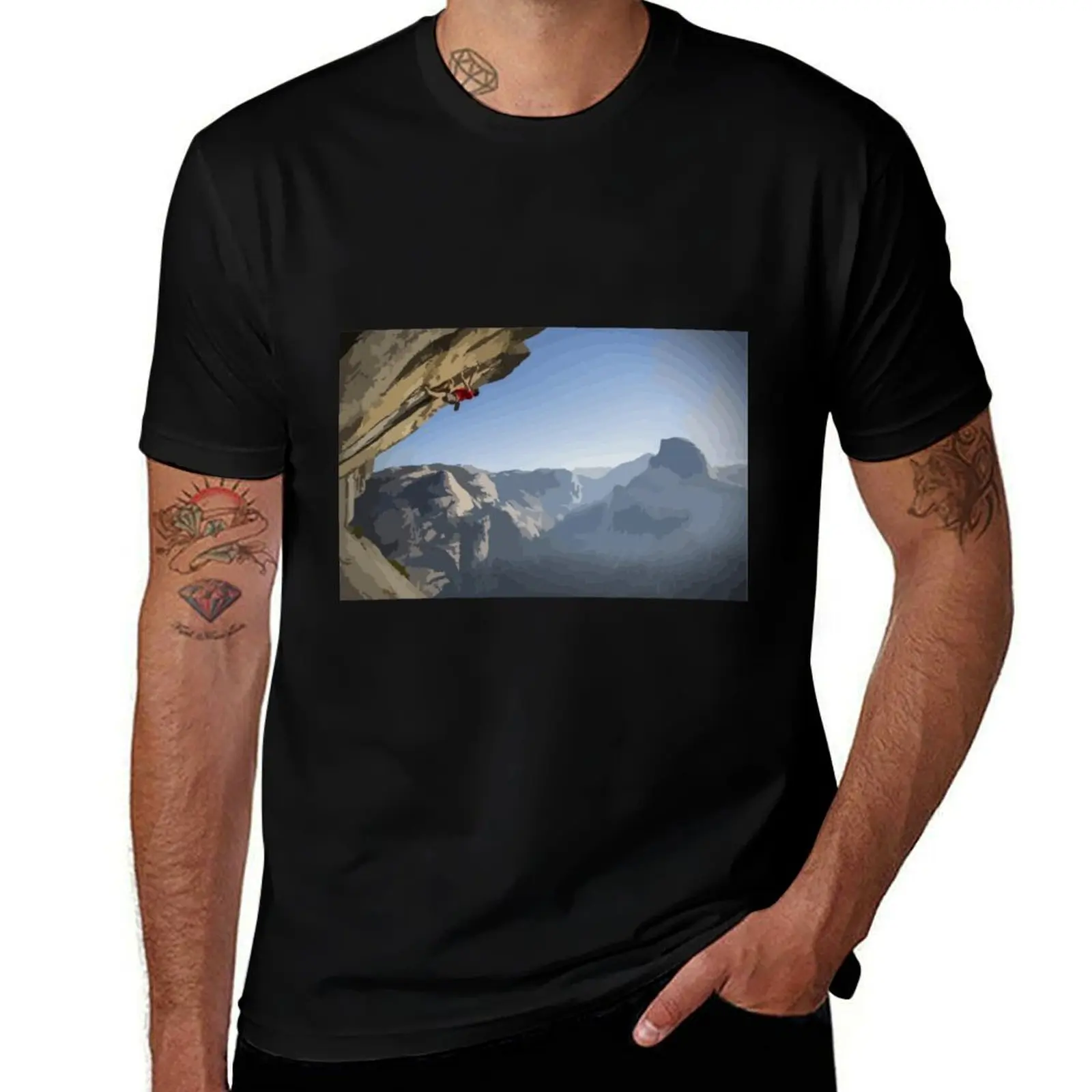 Alex Honnold Roof of Heaven Solo Painting T-Shirt Summer Fashion Casual Tee Shirt T-Shirt