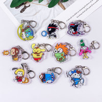 Sanrio Street Fighter Cute Acrylic Keychain Accessories Funny Bag Charm Backpack Pendant Creative Key Ring Gifts For Friensds