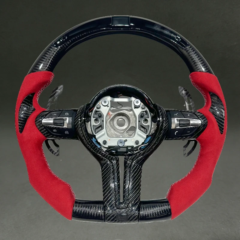 

Steering Wheel with LED Screen Real Black Carbon Fiber for F10 F30 F20 F22 F25 F23 F21 M3 M5 3 4 5 Seris BMW Steering Wheel New
