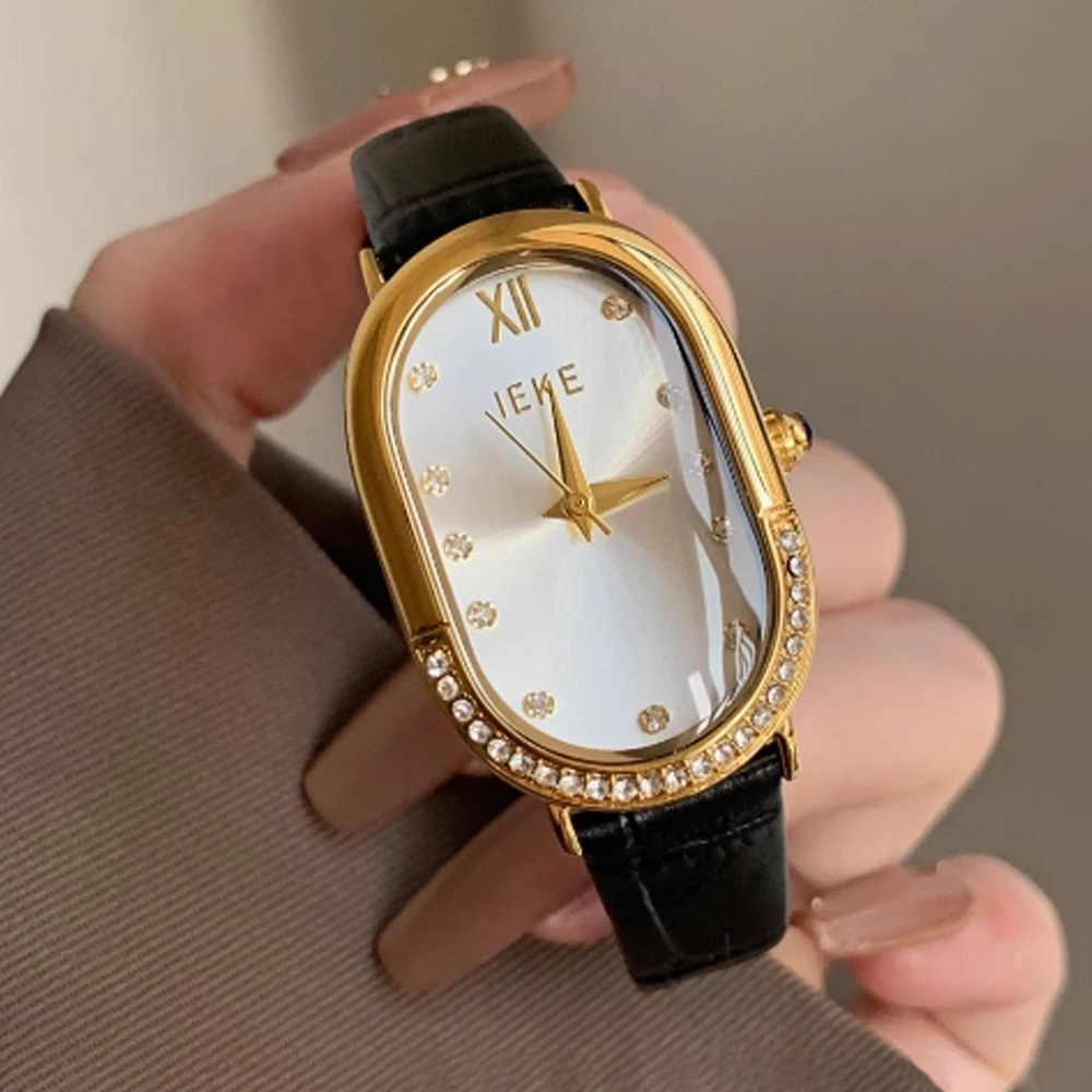 Fashion temperament minimalist luxury retro irregular dial 100 strap with quartz women's watch