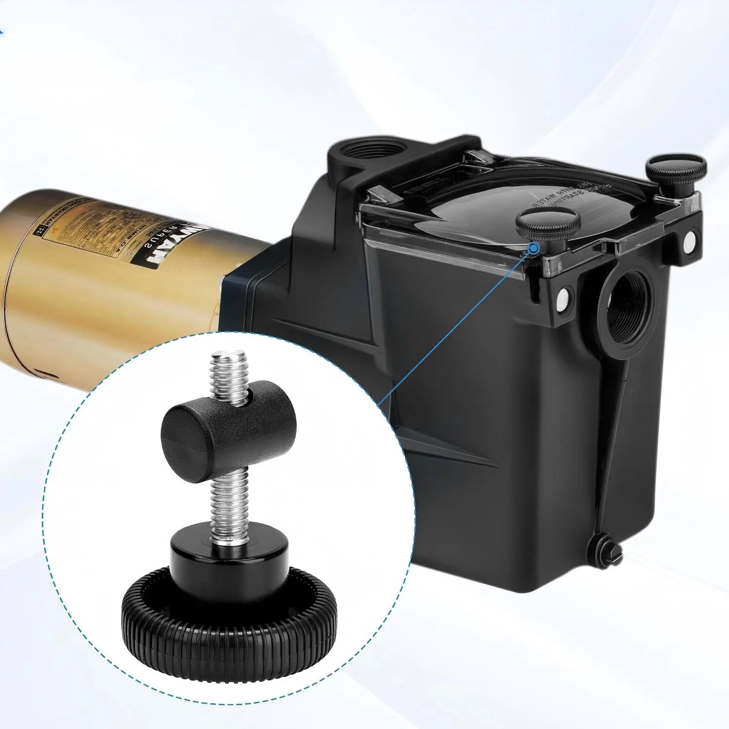 2pcs SPX1600PN Pool Pump Swivel Nut And Knob Set Replacement