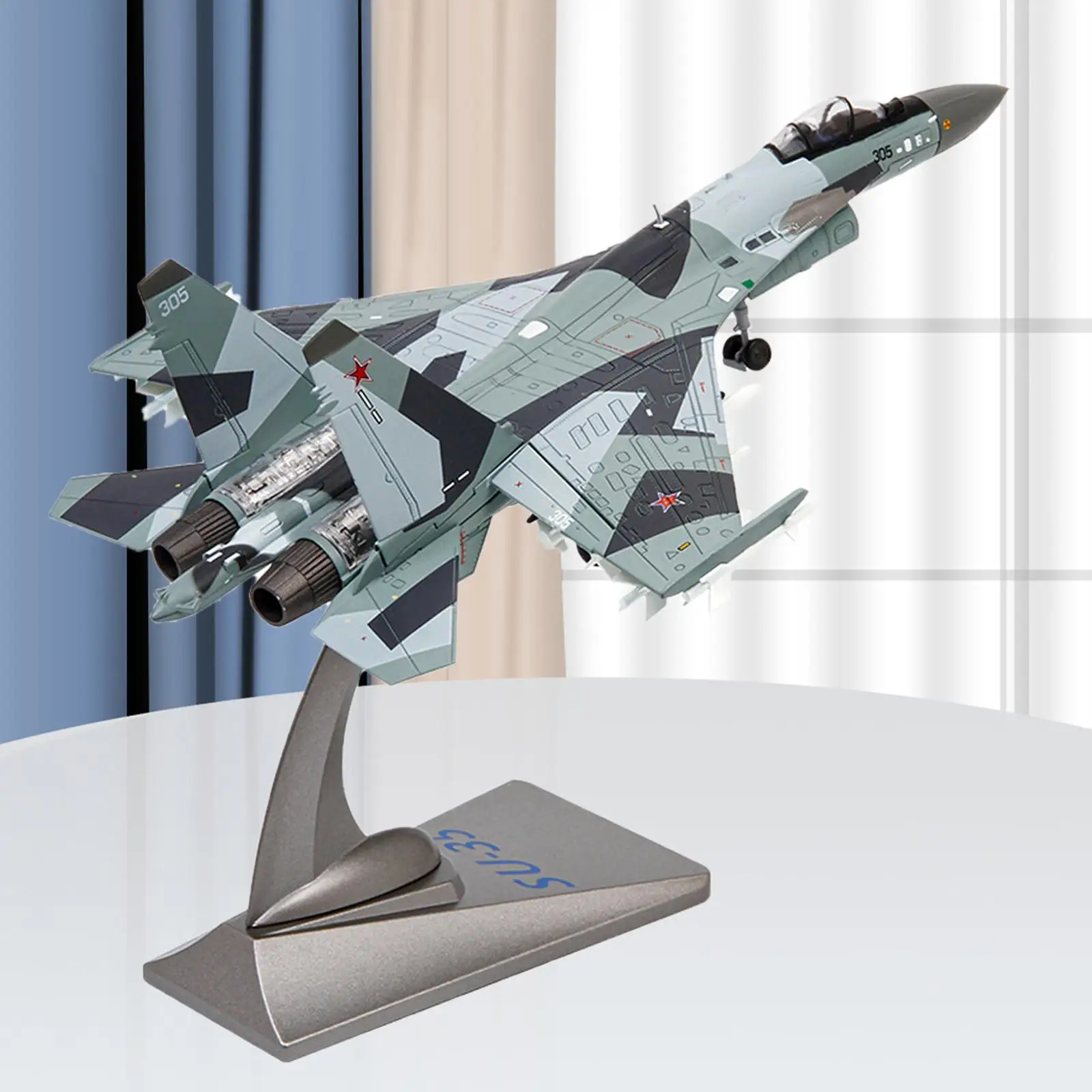 1:72 Die Cast Aircraft SU-35 Fighter Simulation Model for Kids Boy Souvenir