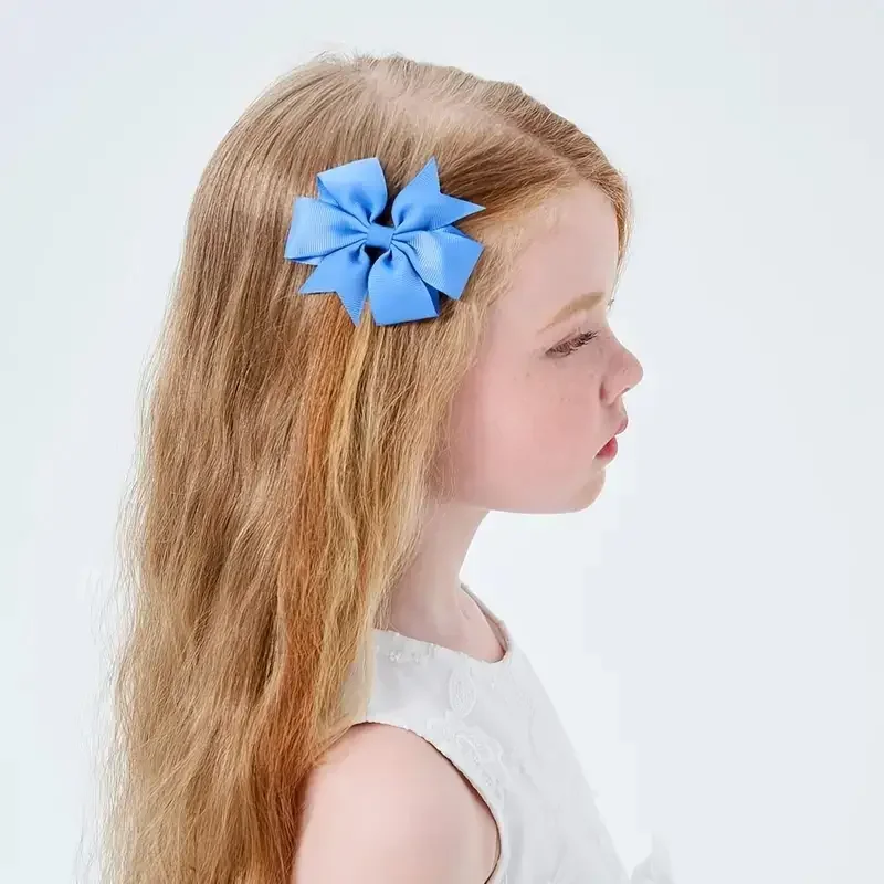 Elegant  Durable Bow Hair Clips for Girls  Solid Colors Woven Comfort | Perfect for Parties & Daily Wear  24pcs Pack