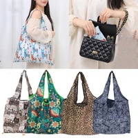 Bolsas de compras reutilizables para mujer, bolsa plegable para comestibles ecológica, bolsos plegables de gran capacidad, bolsa de belleza, bolsas para frutas y verduras