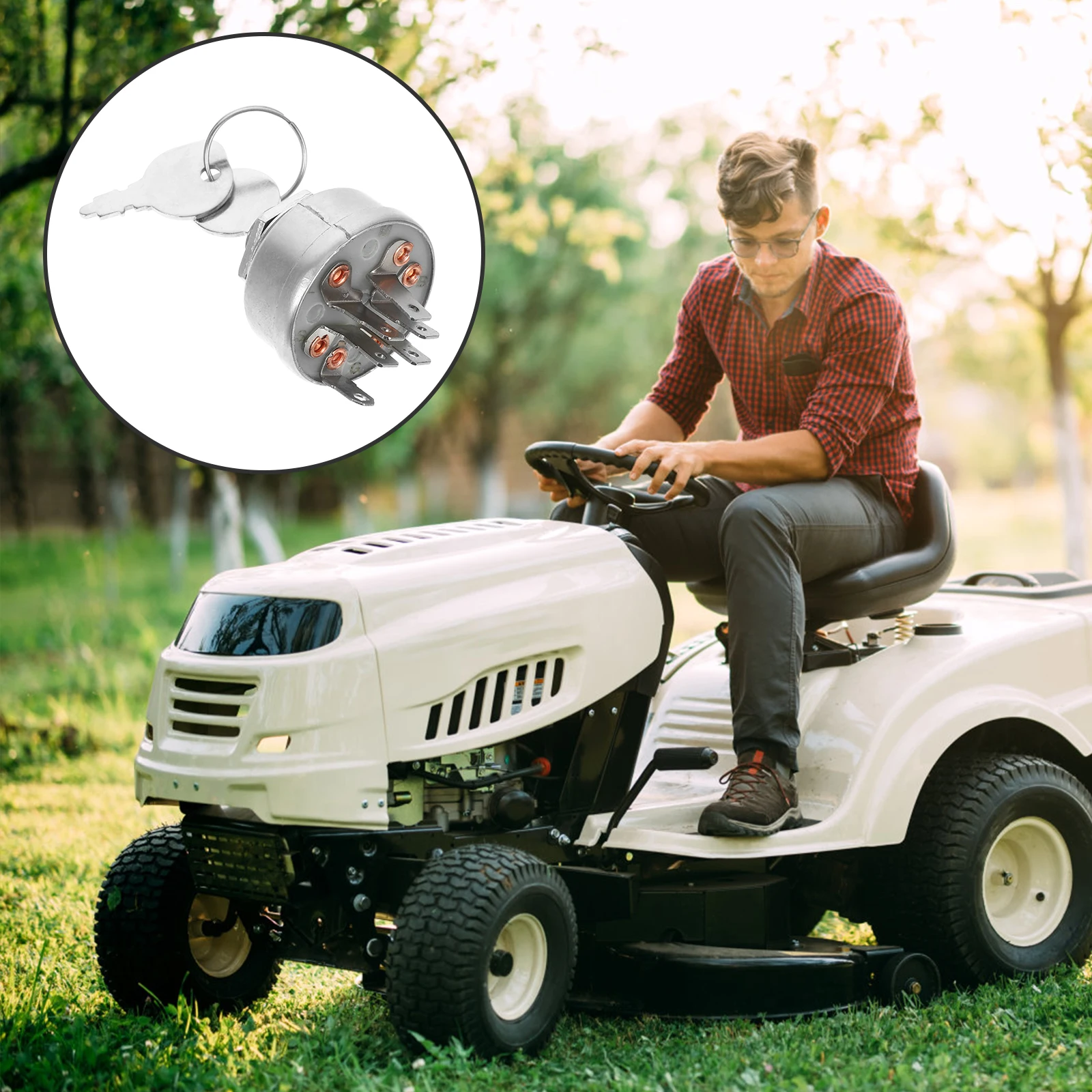 

1pc Ignition For 92377Ma Lawn Mower Sturdy Replacement Key Operated Tractor Starter Switch Panel Vehicle Mower Engine Switch