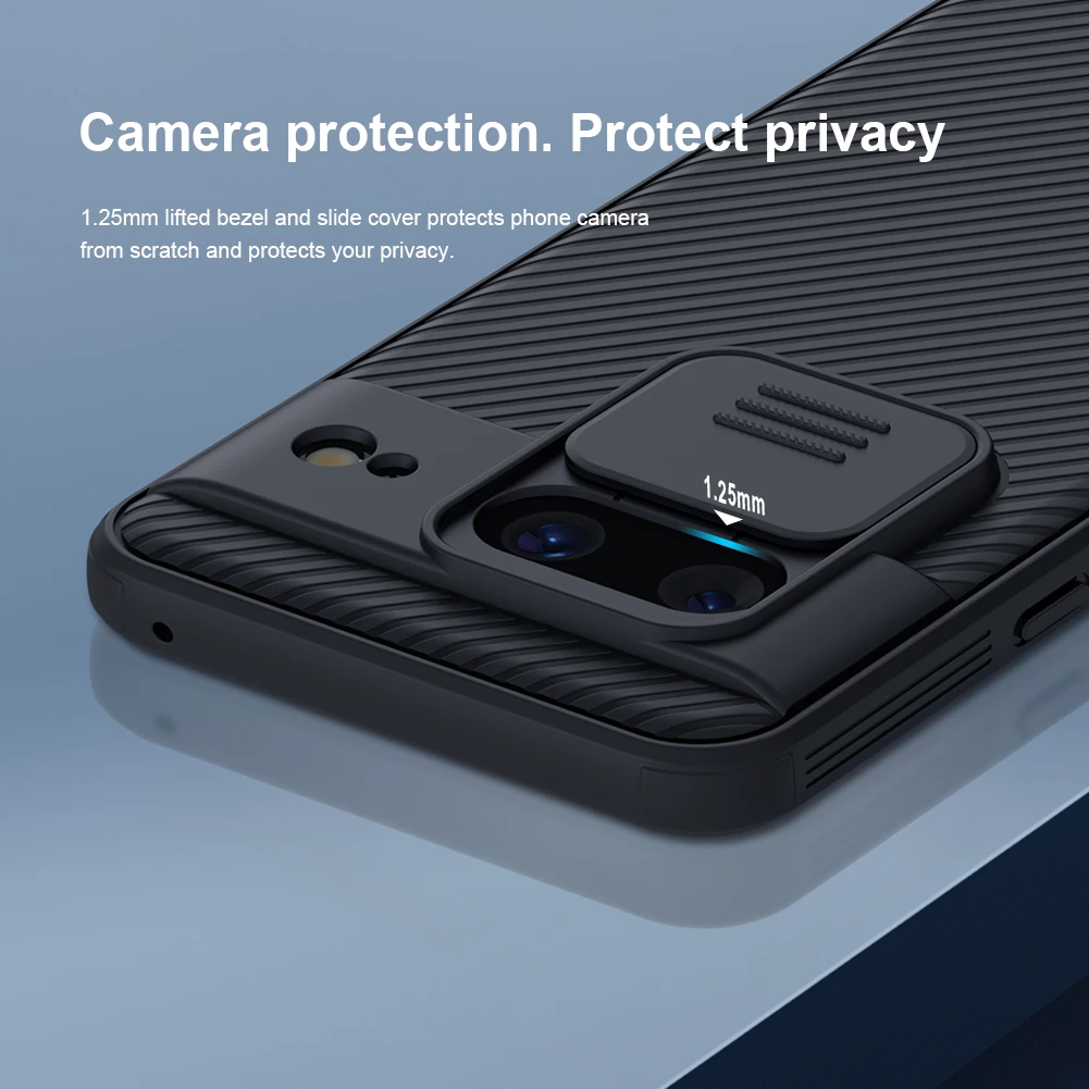 Nillkin Hülle für Google Pixel 8 5G CamShield Pro Vollständiger 360° Hartplastik-Kameraschutz mit Schiebeobjektiv-Schutz Rückseitige Abdeckung Handyhülle