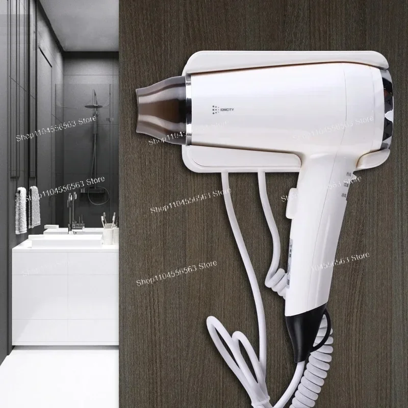 1600W Wall Mounted Hair Dryer with Holder, Negative Ion 3 Speed Adjustable Fast Drying for Home Hotel Bathroom Use