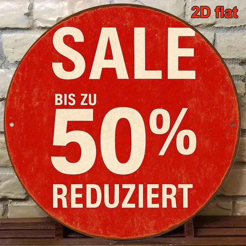 2D Flat - 2D Plane - 1 2D Plane, 8*8 Inch Round French Aluminum Sign, Vintage Decorative Sign, Content Is 