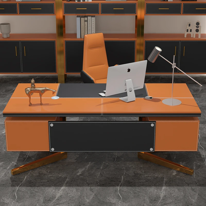 ··modern Office Furniture Luxury L Shaped High End Boss Table Desk Large Classdesk Simple Designer Studydesk Home Computer Desk