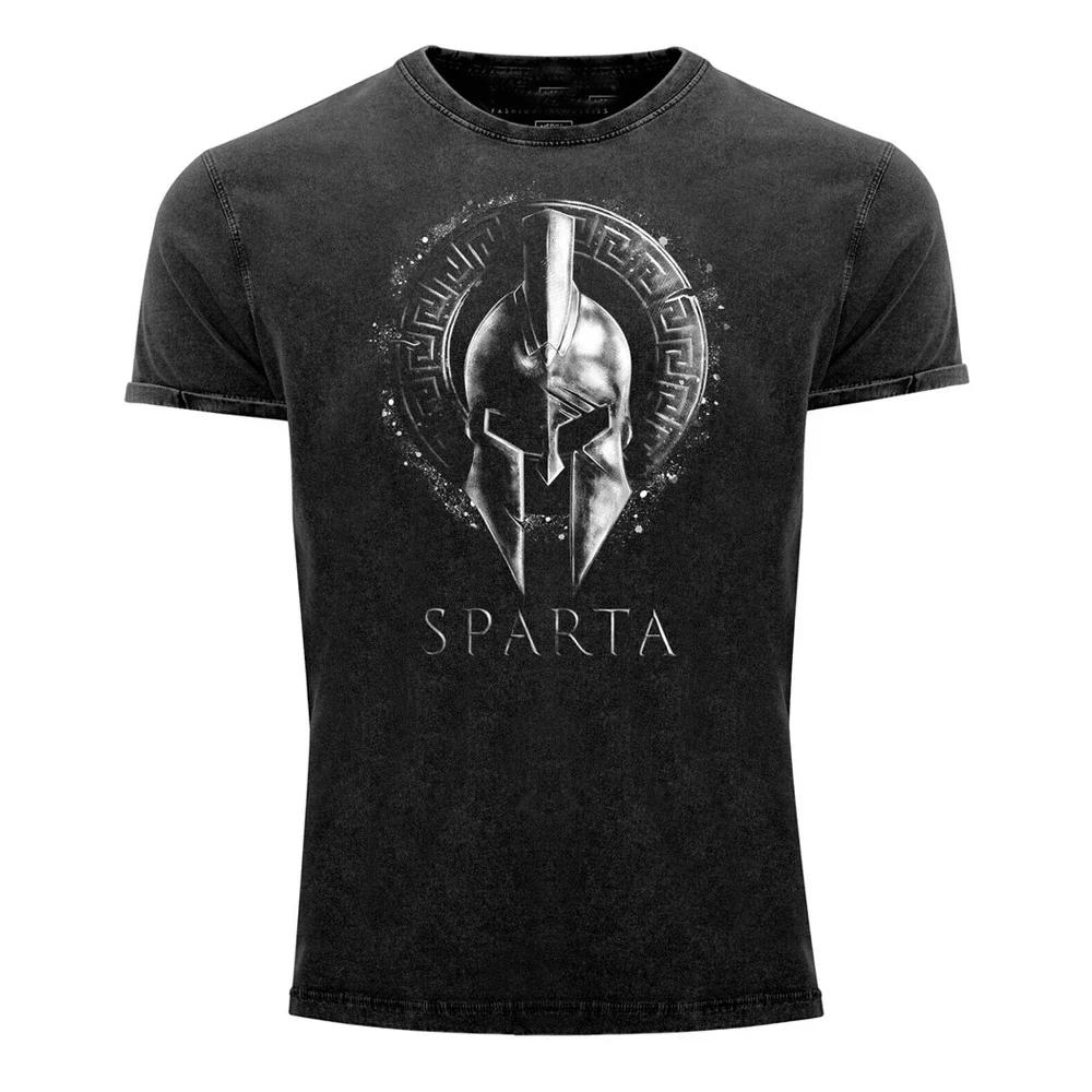 3D Printed Vintage Spartan Men\'s T-shirt, Short-sleeved Shirt, Casual Street Wear, Large Clothes, Comfortable and Cool in Summer