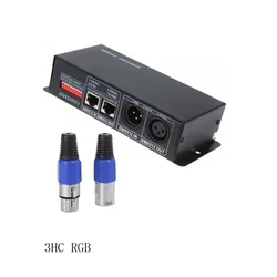 DC12V 24V RGB RGBW LED Controller 3CH/4CH DMX512 decoder with digital display DMX to PWM  4CH*4A for Stage lighting  LED Strip