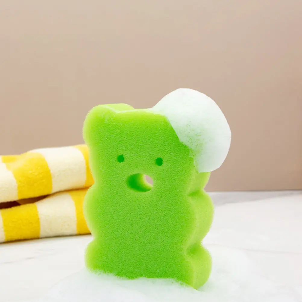 6Pcs Kids Bath Scrubber Sponge Set Cartoon Body Cleaning Exfoliating Shower Tool for Toddlers Baby Bathing Supplies Portable