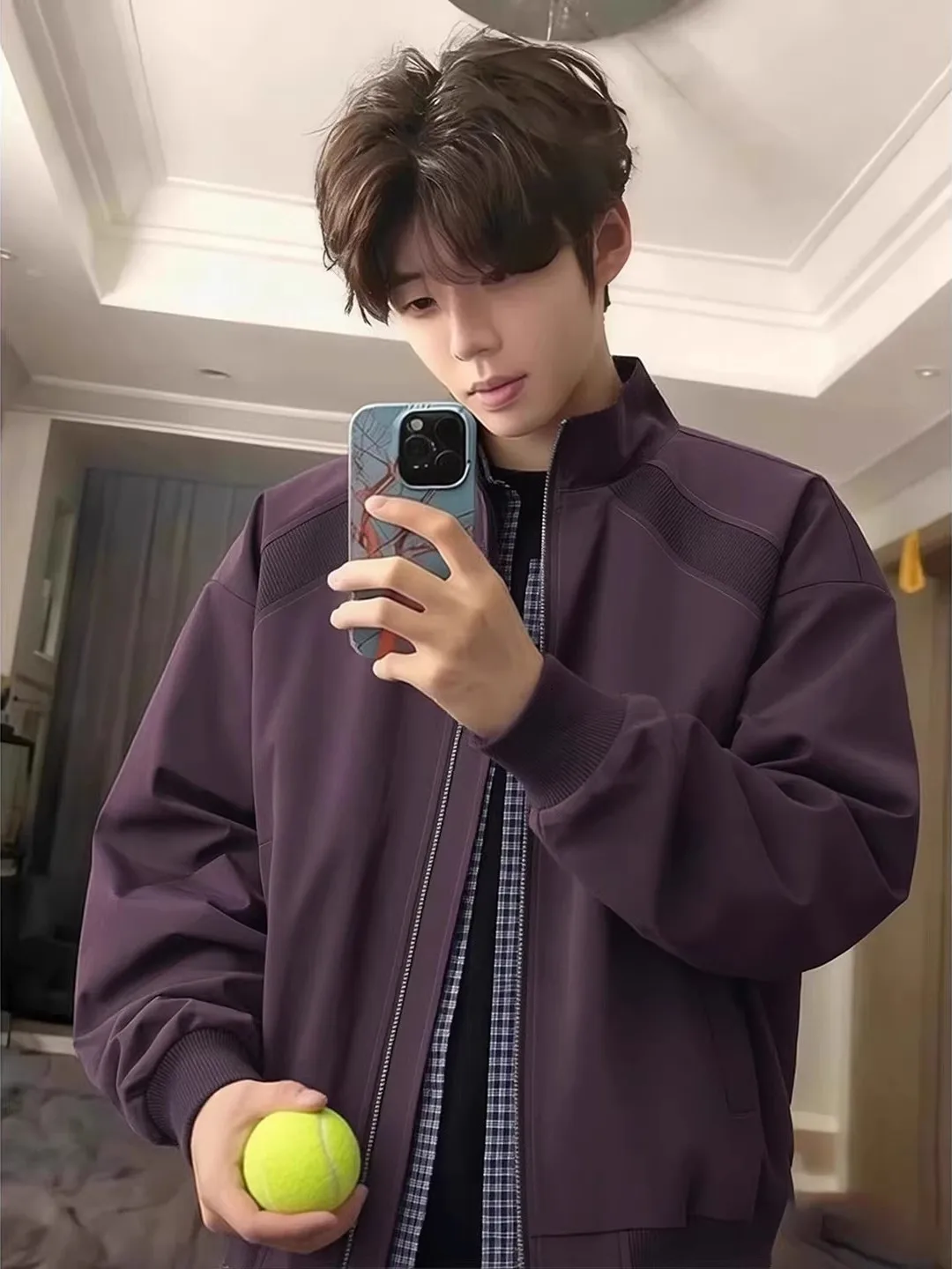 

Spring Cleanfit ort Pilot Jaet Men's Sle Baseball Stitching Stand Collar Jaet Outerwear Casual Wear Polyester Fiber