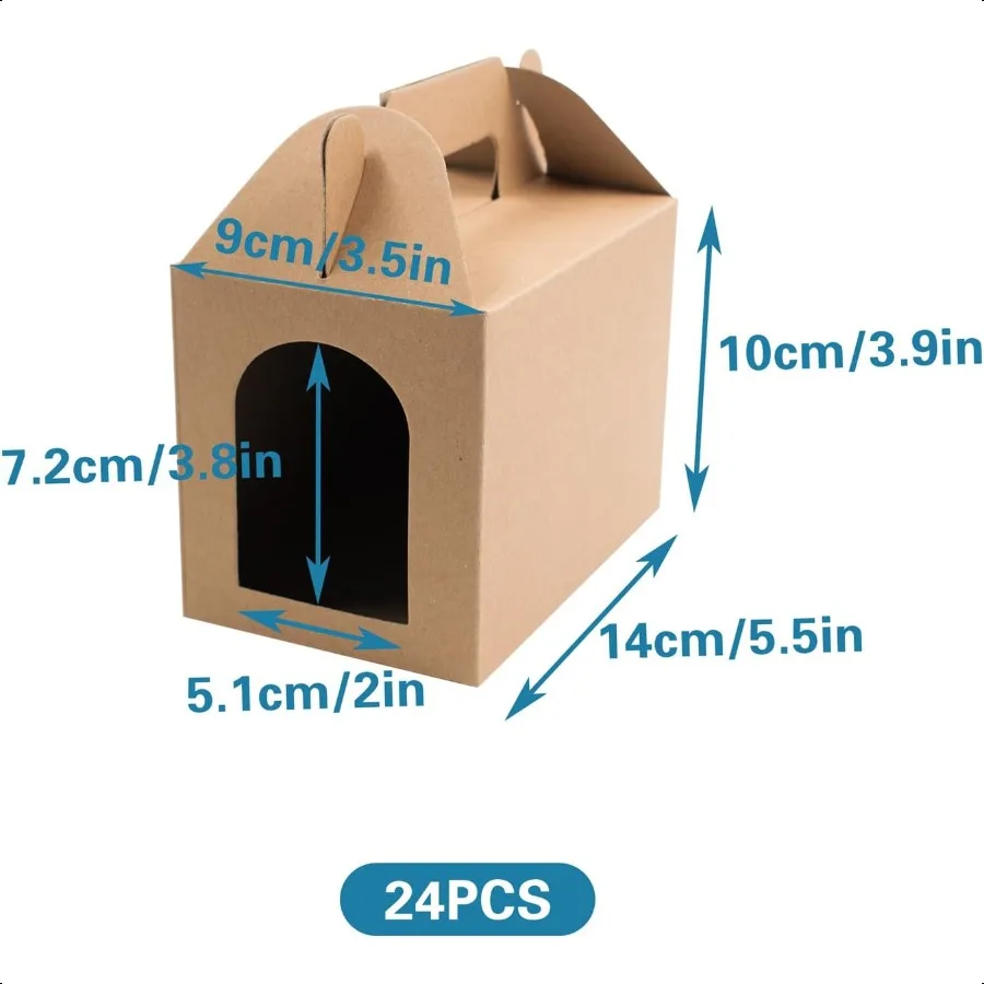 24 PCS Adopt a Puppy Favors Boxes with Windows Foldable Kraft Paper Candy Gift Boxes Decorations for Gift Giving Dog Birthday P