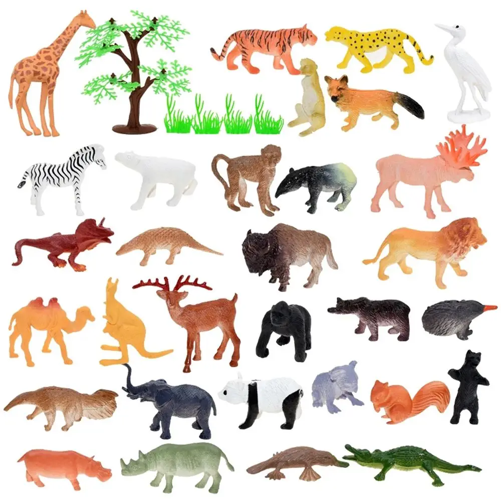 Desenvolvimento brinquedos educativos coleção brinquedo 53 pçs/set figura animal mundo animal zoológico modelo simulação animal modelo