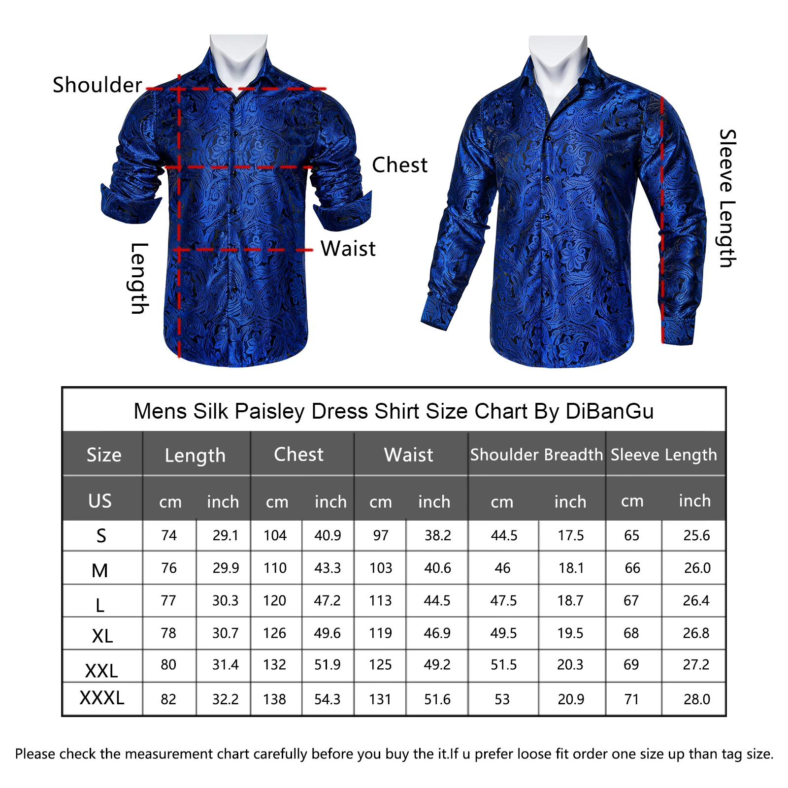 Brand New Men\'s Royal Blue Business Shirts Luxury Fashion Paisley Long Sleeve Turn-Down Collar Social Shirt Male Casual Blouse