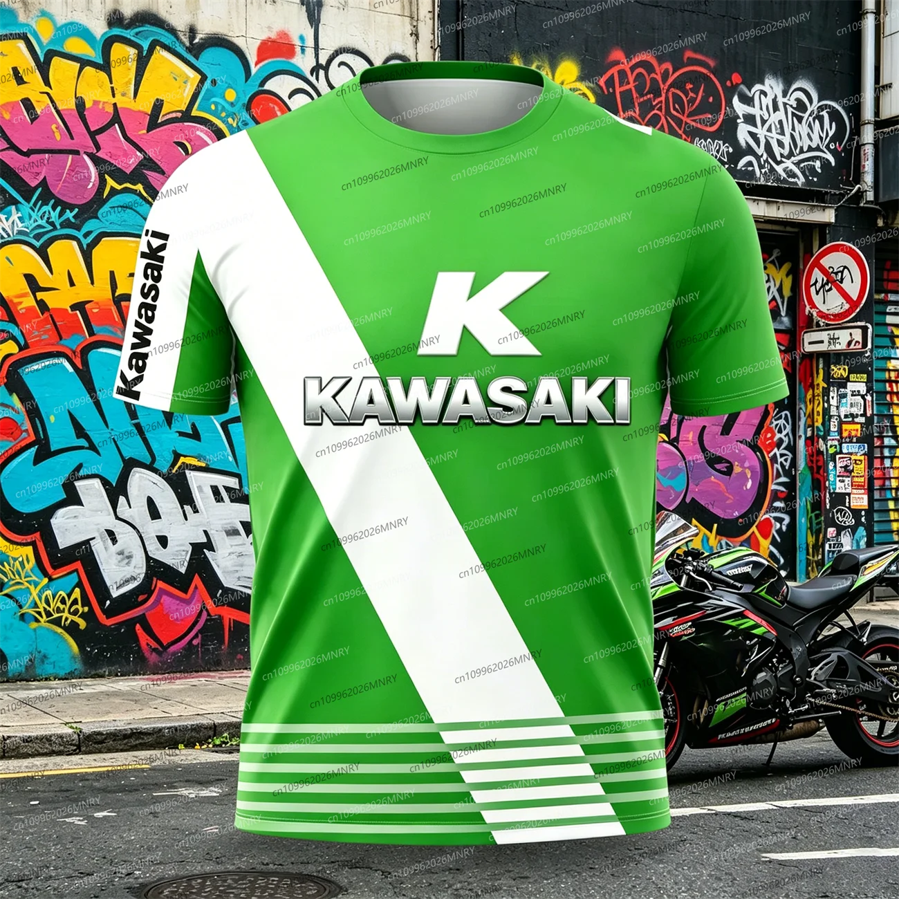

Men's clothing Short-sleeve Kawasaki Racing T-shirt Men's Casual Sport Top Print Round Neck Breathable Daily Wear Women T-Shirt