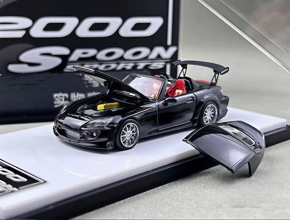 

MicroTurbo 1/64 S2000 Spoon Metallic Black Color The car roof can open Diecast Stocks In 2025 Collection Gift Scale Model Car