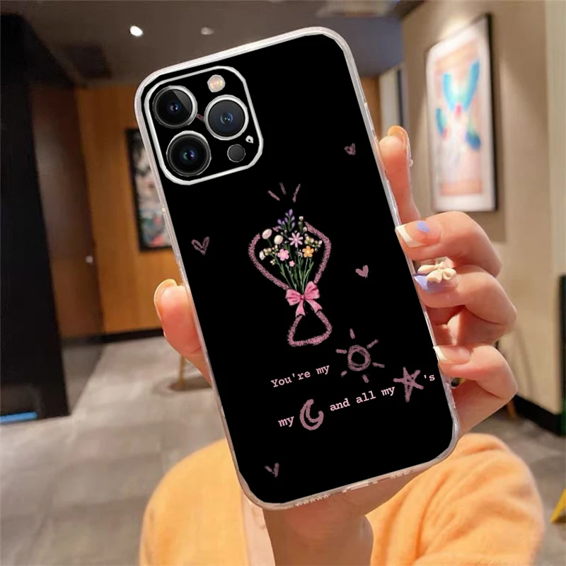 

Phone Case For iphone 17 Pro Max Air 16 15 14 13 Pro Max 15 16 Pro 15Plus Art Aesthetic Flower Word Quotes