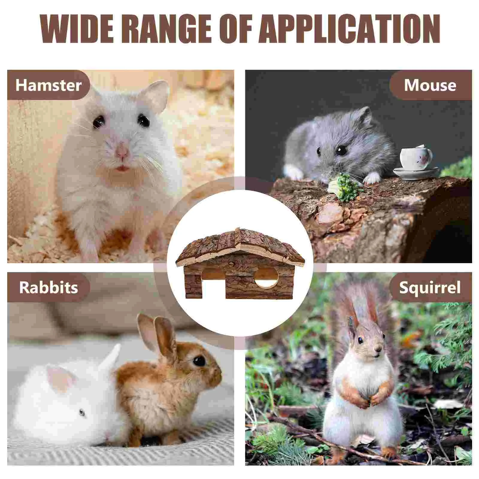 Schronienie dla chomików Klatka Mysz Kabina Zabawka Szczur Dekoracje Drewniane Kryjówki Zabawki dla zwierząt Świnka morska Siedlisko Kabiny królików