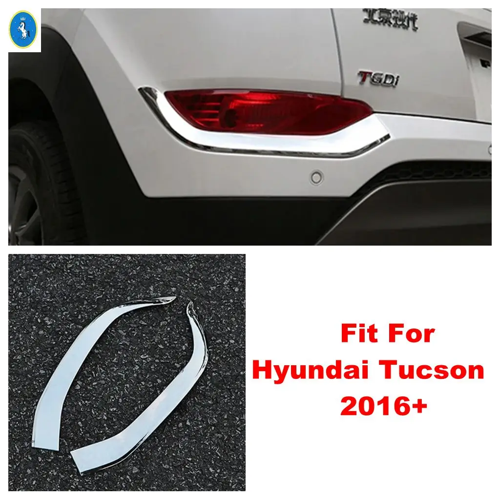 

Car Rear Fog Lights Lamp Eyelid Eyebrow Decor Cover Trim For Hyundai Tucson 2016 2017 2018 Chrome Exterior Modified Accessories