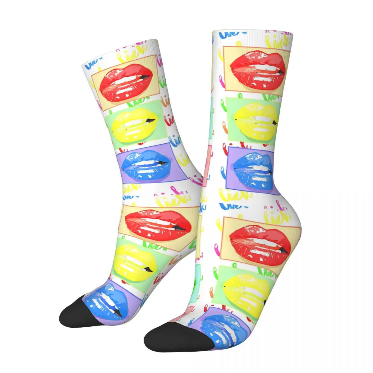 Yummy Lips Stockings Men Socks Warm Soft Funny Socks Winter Outdoor Non Skid Graphic Socks Gift