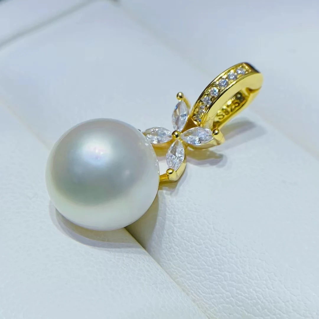 

925 Sterling Silver Pendant Mount Base Mountings Findings Parts Fittings Accessories for 11-12mm Pearls Beads