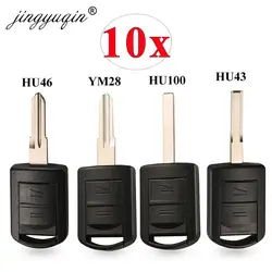 Jingyuqin 10 pz/lotto 2 Pulsante Lama Uncut Chiave A Distanza Borsette per Vauxhall Opel Corsa Agila Meriva Combo Cassa Chiave Dell'automobile NESSUN Circuito Integrato