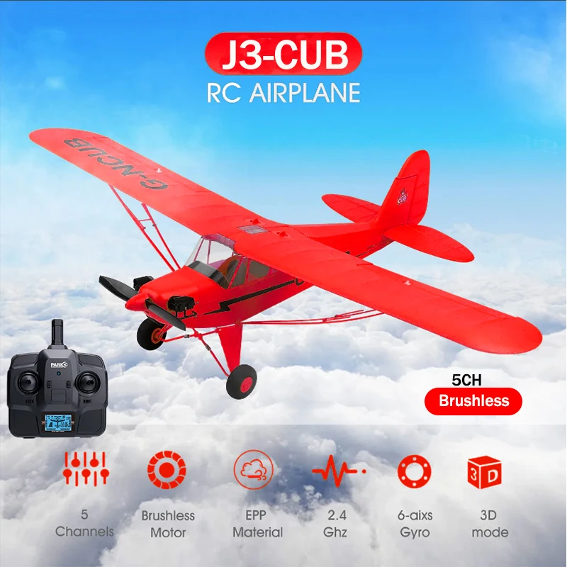 2025 New Hot 2.4G RC Plane WLtoys A160 Upgraded Version Red 5CH 3D/6G Fixed Wing Aircraft Brushless Motor Outdoor Toys For Gift