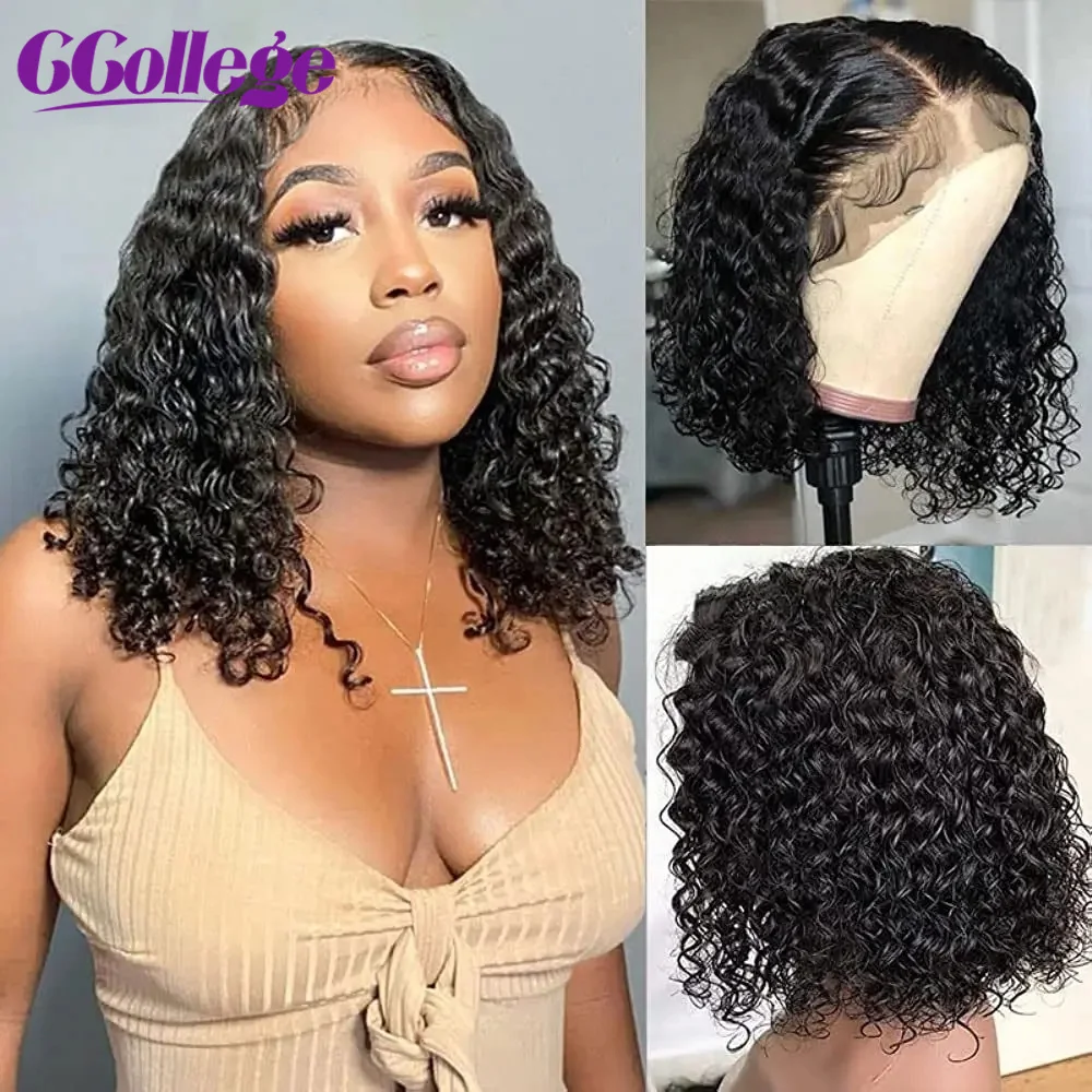 Water Wave Bob Wig Human Hair Wigs Short Curly Human Hair T Part 4x4 13*4 13x6 Lace Wig 10 to 16 Inches Brazilian Hair Bob Wigs