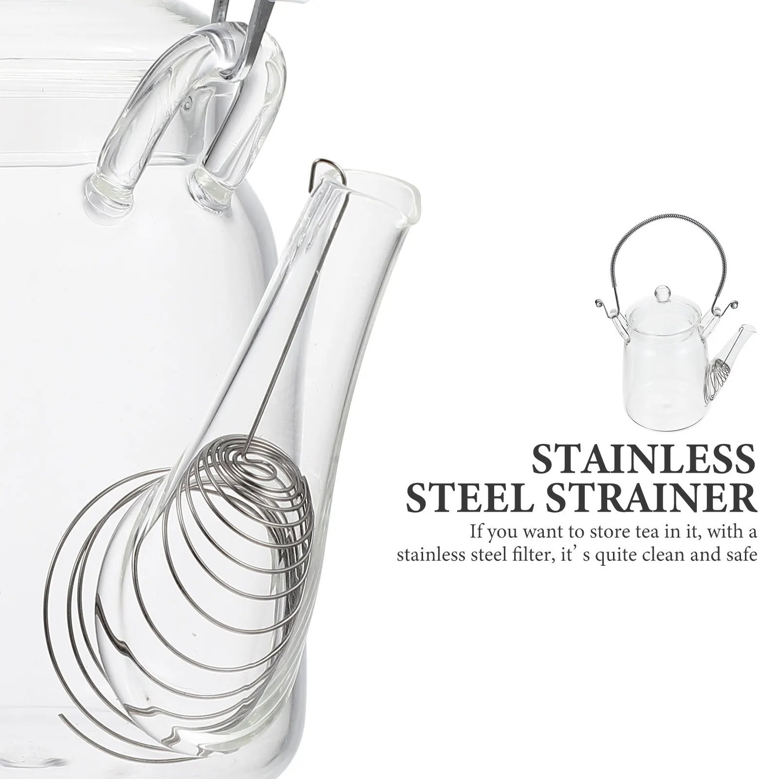 

Stainless Steel Water Kettle Large Capacity Transparent Cooling Water Container Glass Pitcher Milk Juice Holder