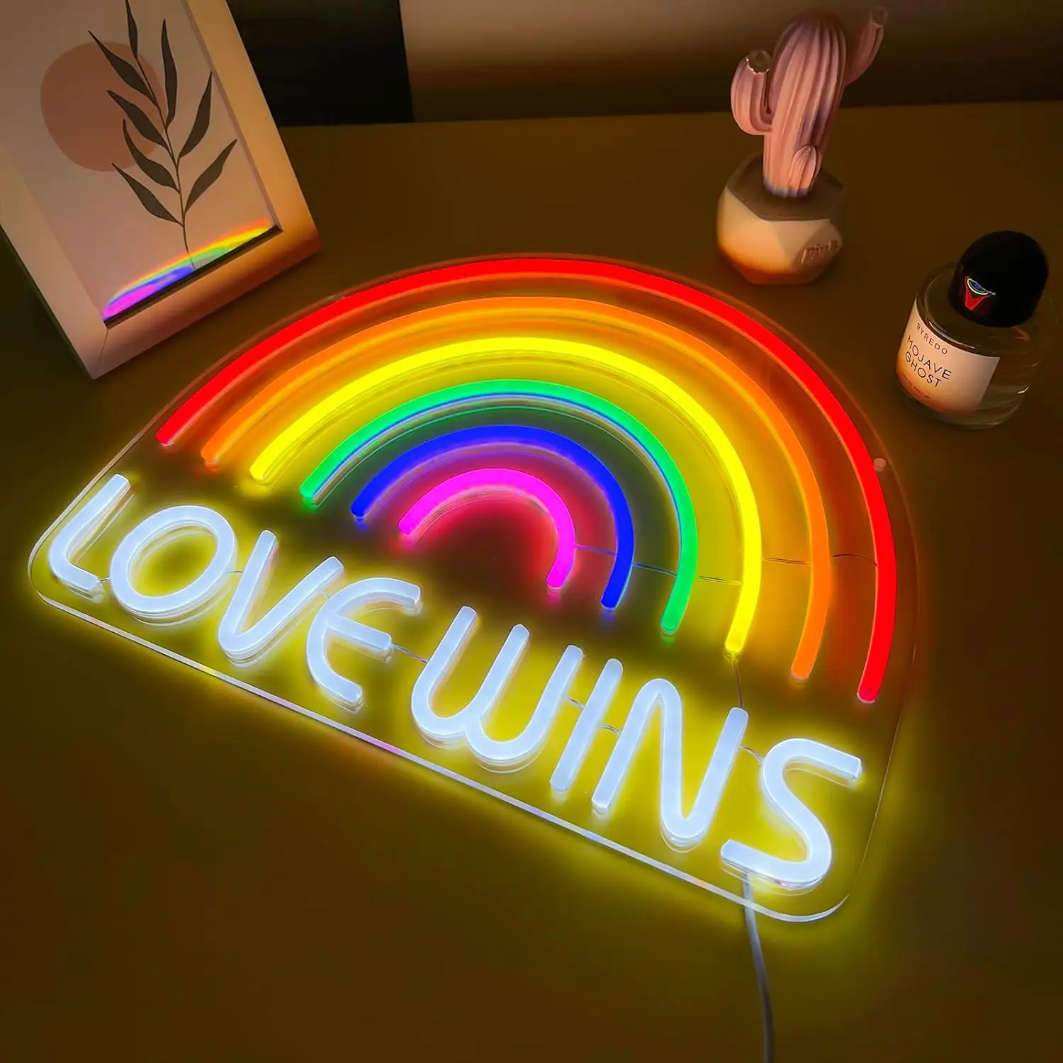 

16 x 9.2" LOVE WINS Neon Sign Rainbow Neon LED Light Signs For Wall Bar Bedroom Lounge Party Dorm Office Lounge Birthday Gifts