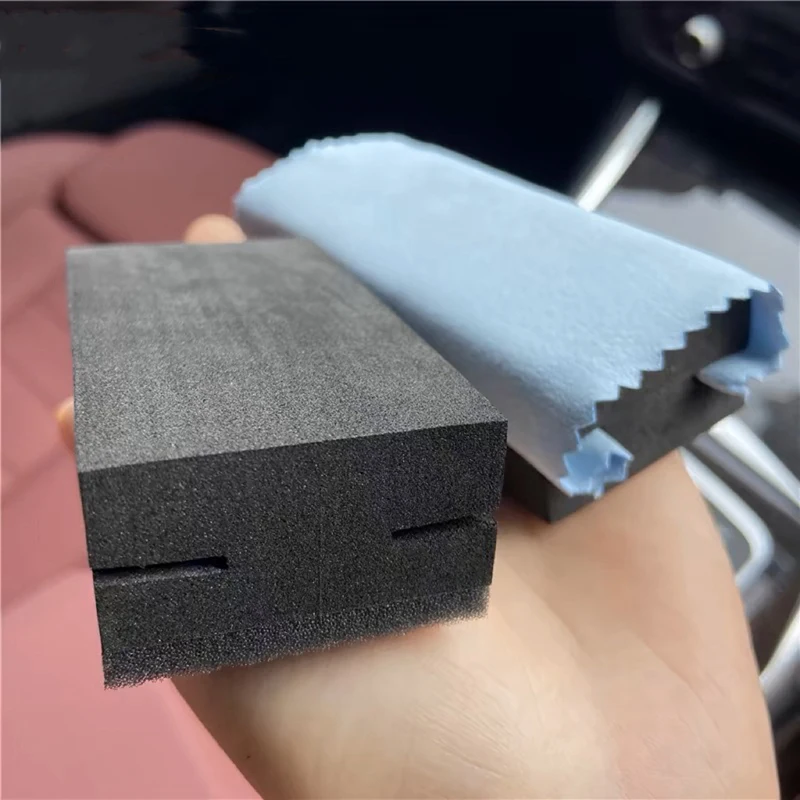 New Black Opening Style Anti-drop Design Car Ceramic Coating Dressing Applicator Auto Glass Paint Nano-Coat Sponge Pad