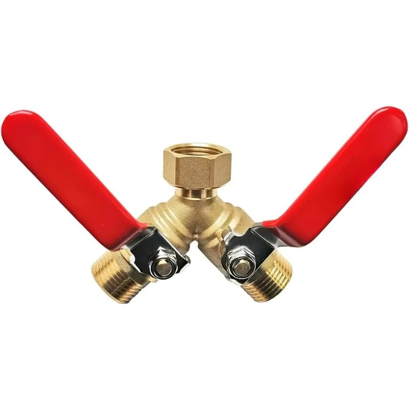 Garden Hose Y Valve Hose Splitter Brass Hose Splitter With Stainless Steel Long Handle Brass Y Valve Water