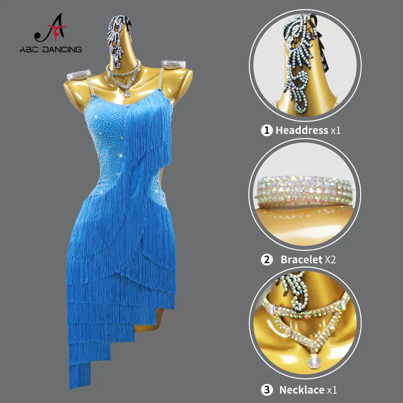 فستان رقص نسائي لاتيني بدلة جديدة لقاعة الرقص للأطفال 2025 ملابس رقص للحفلات النسائية تنورة الفتيات المنافسة زي السامبا الأنيق