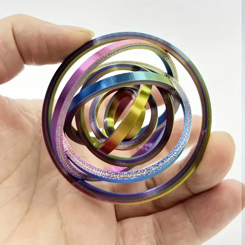 O-Shaped Universal Fingertip Gyroscope Gravity Rotation Anxiety Relief Funny Decompression Toy 3D Printed Rotating Ball Toy