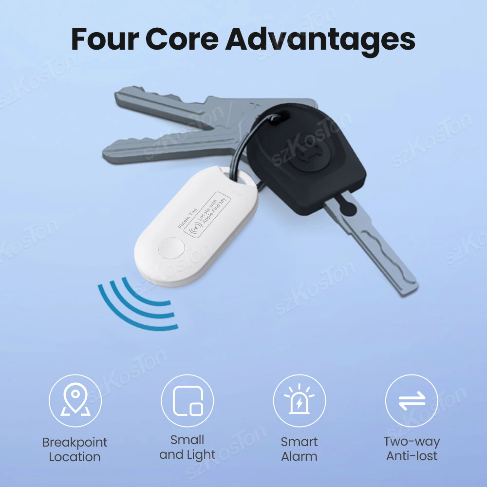 Smart Bluetooth-compatible GPS Tracker Works with Find My APP Anti Lose Reminder Device iOS System for Keys Wallet Locator