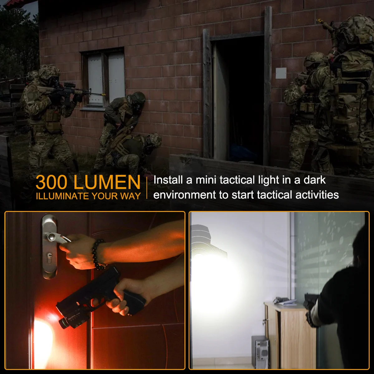 Red Laser Mini Tactical Flashlight for Pistol 20mm Rail Mount 16340 Rechargeable Battery LED Hunting Flashlight Torch Light