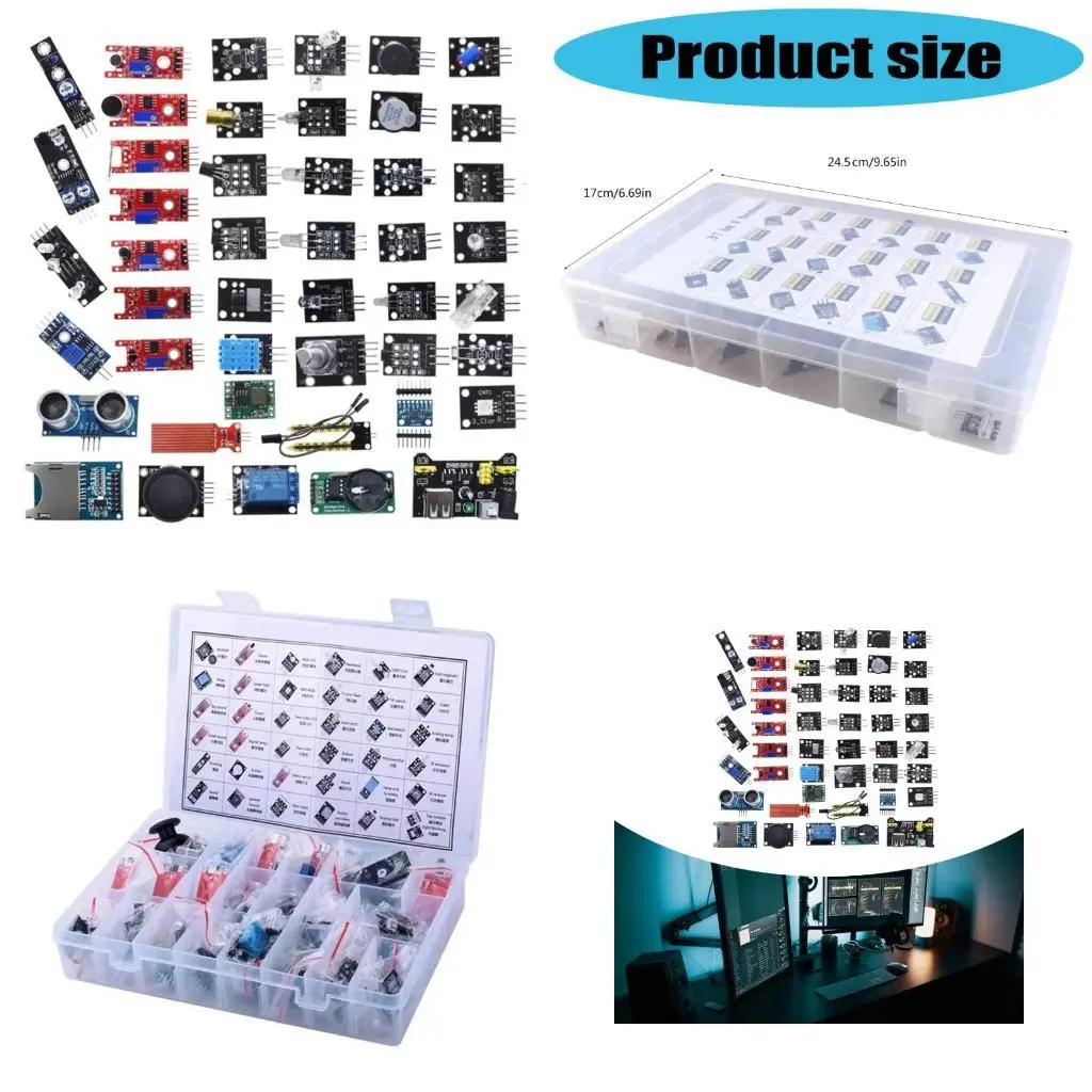 

652F MultiFunction Sensorings Board For Development 45 Essential Module Pack Contains Ultrasonic Infrareds Receiver For Car