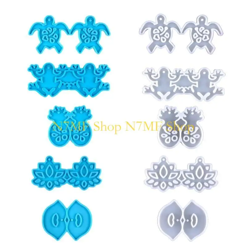 N7MF Turtles Frogs epoxy resin molds diy netlace المجوهر