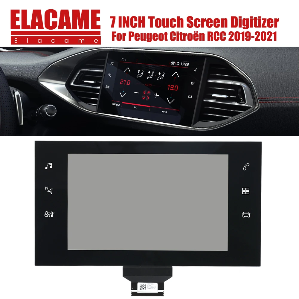LPM070G215A 7 Inch 61 Pins Touch Screen Glass Digitizer For Peugeot Citroen 2019-2021Y Car DVD Audio Multimedia Navigation Parts