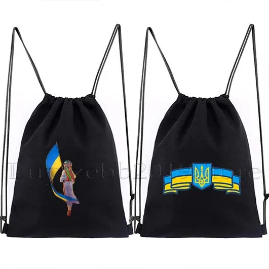 

Peace Sunflower Ukrainian Girl Love Heart Butterfly Tryzub Drawstring Bags Soccer Backpack Gym Sackpack Gifts Sports String Bag