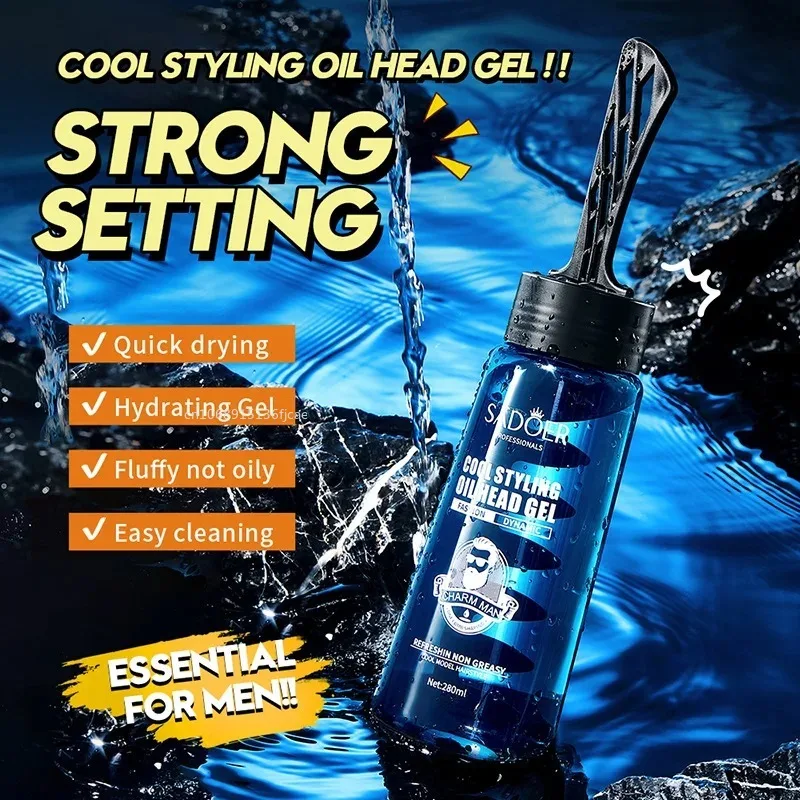 Gel Cheveux Hair Styling Gel Oil with A Comb Head Gel Powerful and Durable Natural Fluffy and Fragrant Hair Spray for Curly Hair