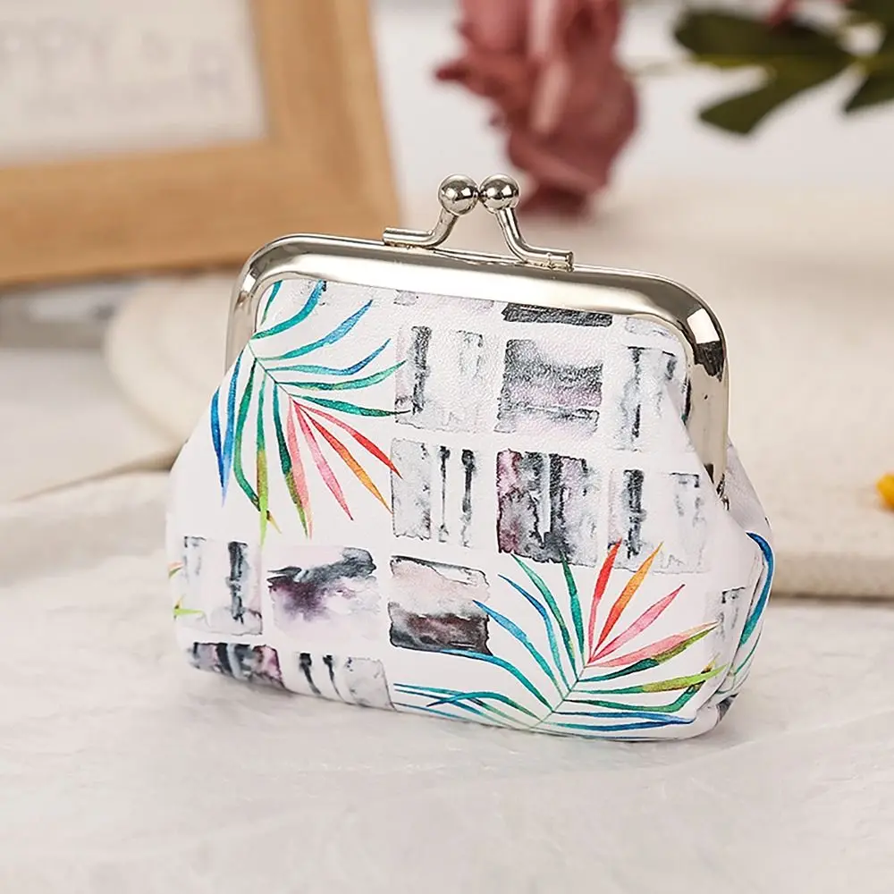 Duurzame bloemen portemonnee etnische stijl PU wisselgeld organisatoren ijzeren mondclip portemonnee cadeautas